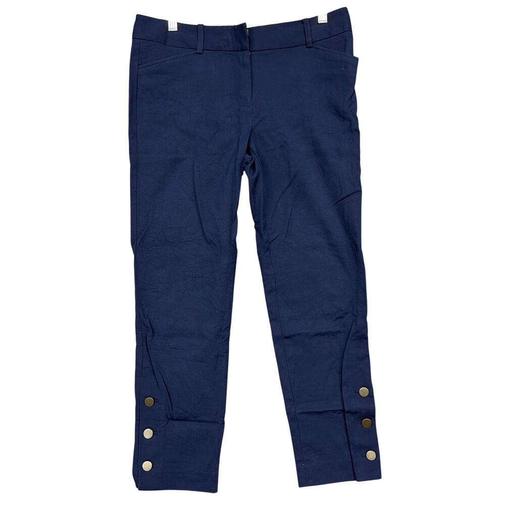 Talbots Womens Pants Navy Blue Petite Hampshire Ankle 3-Button Hem Corpcore 6P